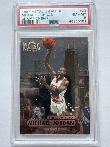 1997 Skybox Metal Universe Championship MICHAEL JORDAN #23 PSA 8 NM - MINT