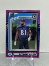 2024 Panini Donruss - Rated Rookie Devontez Walker #345 Optic Preview Pink Prizm