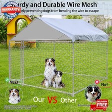 Large Dog Kennel Outdoor with Roof Heavy Duty Dog Enclosure Outside Pet Fence