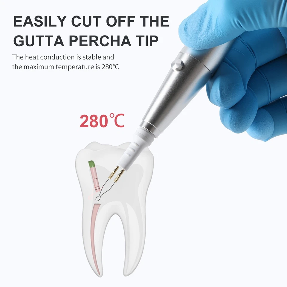 Dispositivo de corte de encías dentales inalámbrico de metal Endo Gutta Percha cortador +8 puntas Foto 3 de 4