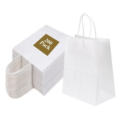 Joybe 200 Pack 8x4.75x10 Inch Medium White Kraft 1 Count (Pack of 200), 