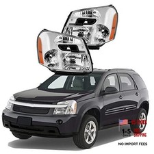 Chrome Housing Headlight Assembly Driver and Passenger Side Replacement for