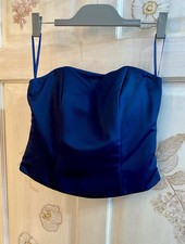 David’s Bridal Two Piece Bridesmaid Dress Skirt Strapless Top Size 10 Navy Blue