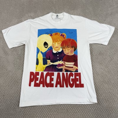 Find Sleep Peace Angel Alien Art Shirt Sz M Hand Screened Ltd Edition Rare OOP