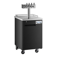 Four Tap Kegerator Beer Dispenser - Black, (1) 1/2 Keg Capacity