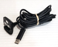 Microsoft Xbox 360 OEM Play  Charge Controller USB Charging Cable Black, TESTED