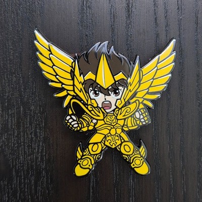 Pegasus Seiya | Saint Seiya Anime | Gold Cloth Armor Pin Badge | Winged Design