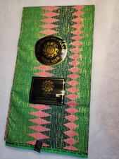 African Print Kente Gold Fabric 100 Cotton