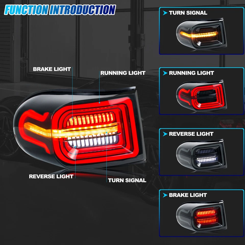 Conjunto de par de luces traseras LED para Toyota FJ Cruiser 2007-2020 negras Foto 2 de 4