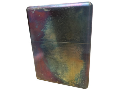 Rainbow Patina Lighter: The  Electric Bloom -CNC Solid Brass. Custom fit Zippo.