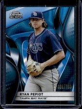 2025 Topps Chrome Black Ryan Pepiot Blue Lava Refractor #/150 Rays