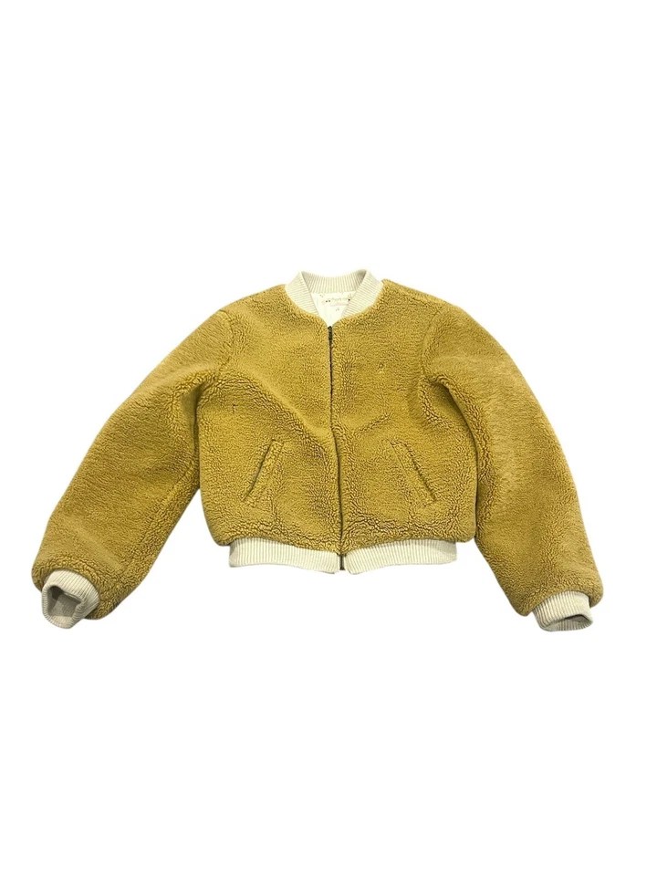 Chaqueta Bomber Bonpoint Camel Tostada Peluche Difusa Abrigo Sherpa Fay Niños Talla 12 Foto 2 de 4