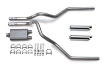 2002-2003 Dodge Ram Dual Exhaust Kit Performance 2-chamber Muffler Chrome Tips 2002-2003 Dodge Ram Dual Exhaust Kit Performance 2-chamber Muffler Chrome Tips