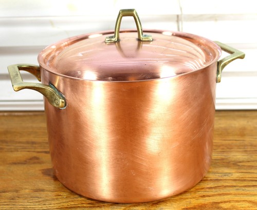 Paul Revere Ware USA Solid Copper Pot 4 QT Buffet Casserole Stock Pan 1776-1976