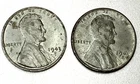1943-S Steel Lincoln Wheat Cent Penny 1c ~ AU/UNC Condition Lot of 2 ~ ST315