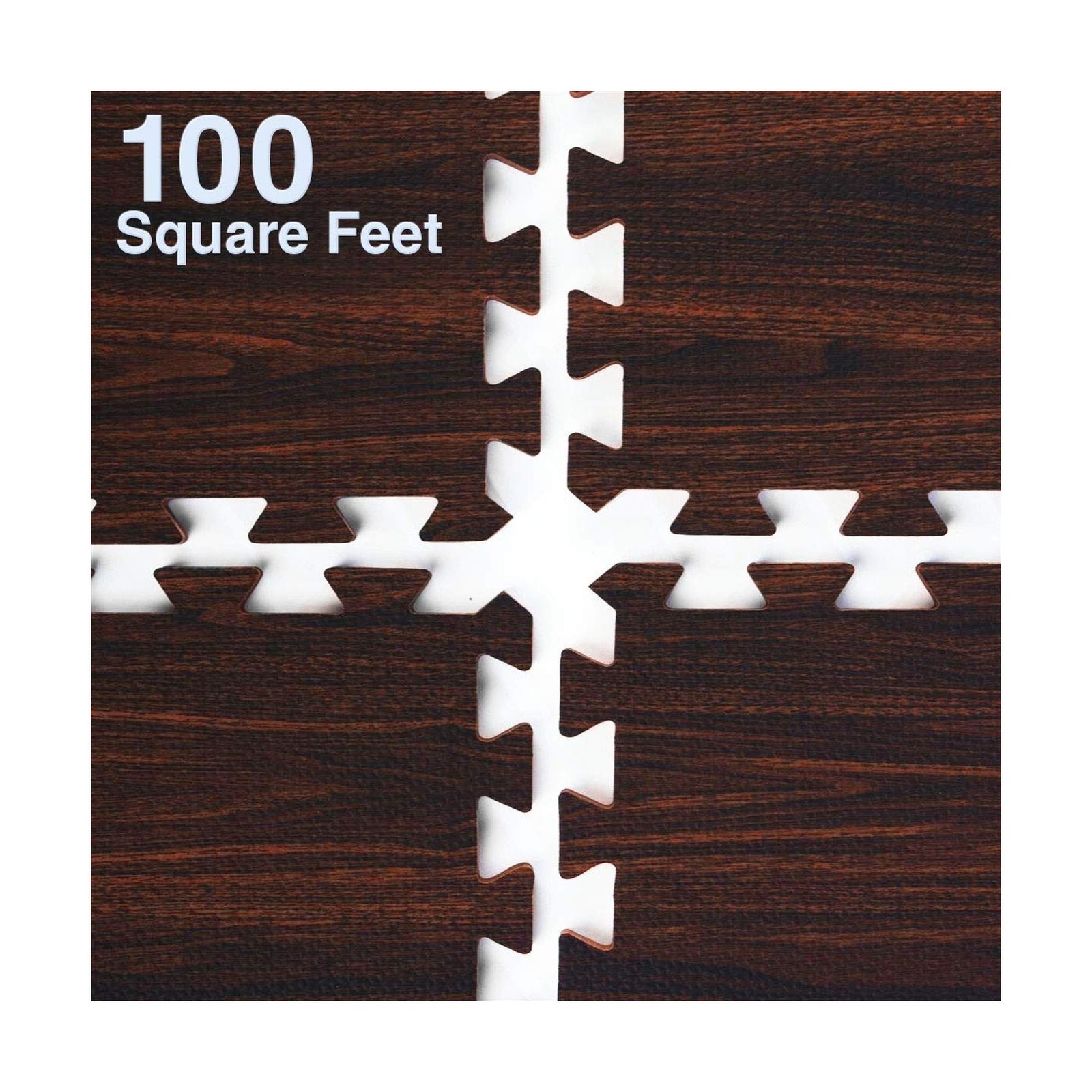 Home Aesthetics 100 Sq. Ft 3/8 Inch Thick Printed Foam Tiles Interlocking Foa...