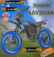 CHEEVALRY G20 3000W Electric Bike 45MPH E-Mountain Bike 150KM Range 7-Speed