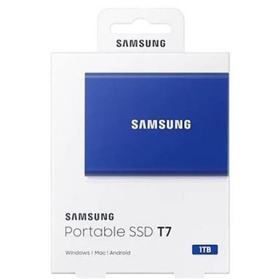 SAMSUNG T7 Portable SSD 1TB Indigo Blue USB 3.2 Gen2 External MU-PC1T0H/AM