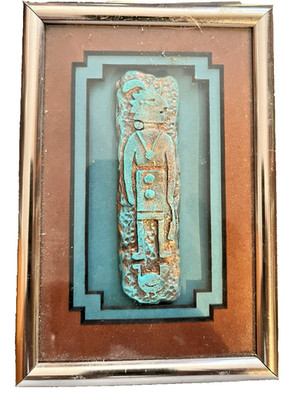 CLEO TEISSEDRE COPPER TOTEM & KACHINA TOTEM FRAMED ART