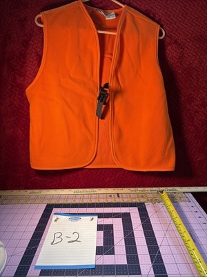 Cabelas Hunter Orange Vest Size M Good Condition Buckle Strap Hi Visibility
