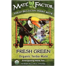 Mate Factor Organic Fresh Brazilian Yerba Mate Herb Tea Fresh Green 20 Bags