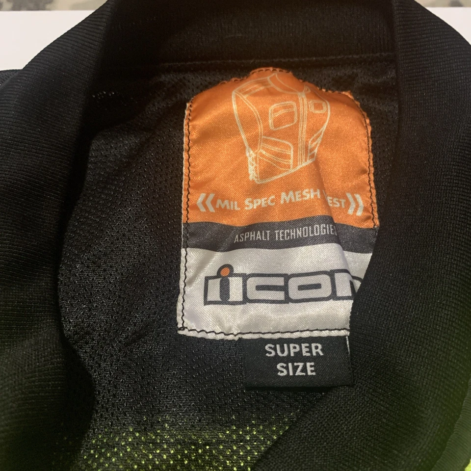Fluorescent Yellow Reflective Vest ICON Motorsports Mesh Mil Spec Super size - Image 4 of 4