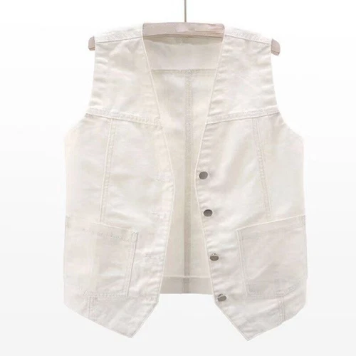 UK Classic Women Denim Waistcoat Gilet Vest Jeans Sleeveless Jacket Tops Casual - Picture 19 of 26