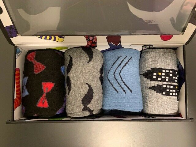 K. BELL Assorted Cotton Max 73% OFF Blend Men's Socks 4Pairs Crew 10-13 Max 71% OFF