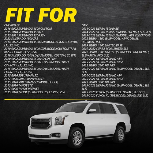 For 14-22 Exterior Door Handle Fit For Chevrolet Silverado 1500 Set4 Chrome R - Picture 2 of 10