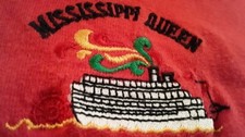 Mississippi Queen Riverboat Red Anvil Men's 50/50 Polo Shirt Large Made in USA