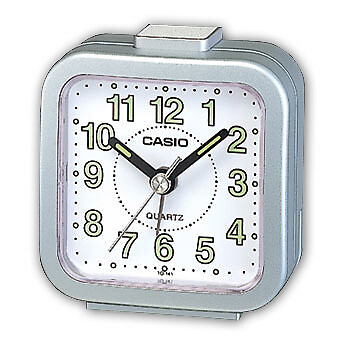 CASIO LIGHT GREY ALARM CLOCK WITH ALARM CLOCK TQ-141-8EF
