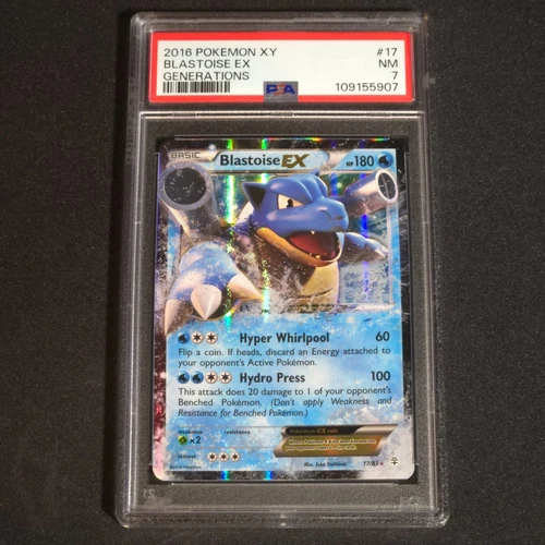 Pokemon 2016 Blastoise EX #17 Generations PSA 7