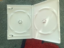 100 TOP QUALITY NEW 14MM DOUBLE WHITE DVD CASES W BOOKLET CLIPS,D-D3-MW-YY T29 