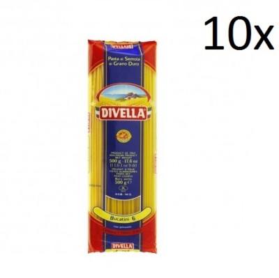 10x Pasta Divella 100% Italienisch Bucatini N° 6 Kochen 7 Minuten 500g 