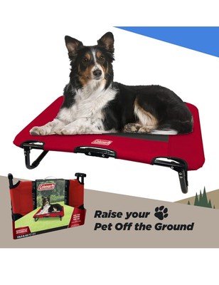 Lit Pliant Pour Chien/chat Coleman Fold & Go – Rouge, 42 Pouces, Portatif, Intérieur/extérieur