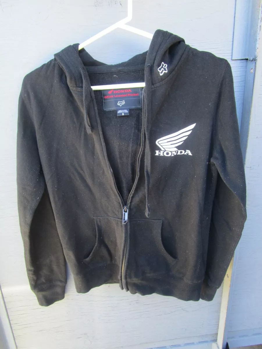 Vintage Fox Racing Honda unisex Zip Up Fleece Hoody Black small