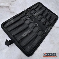 12PC Ninja Combat Spear Point  Knife Set with Case Fixed Blade Knife