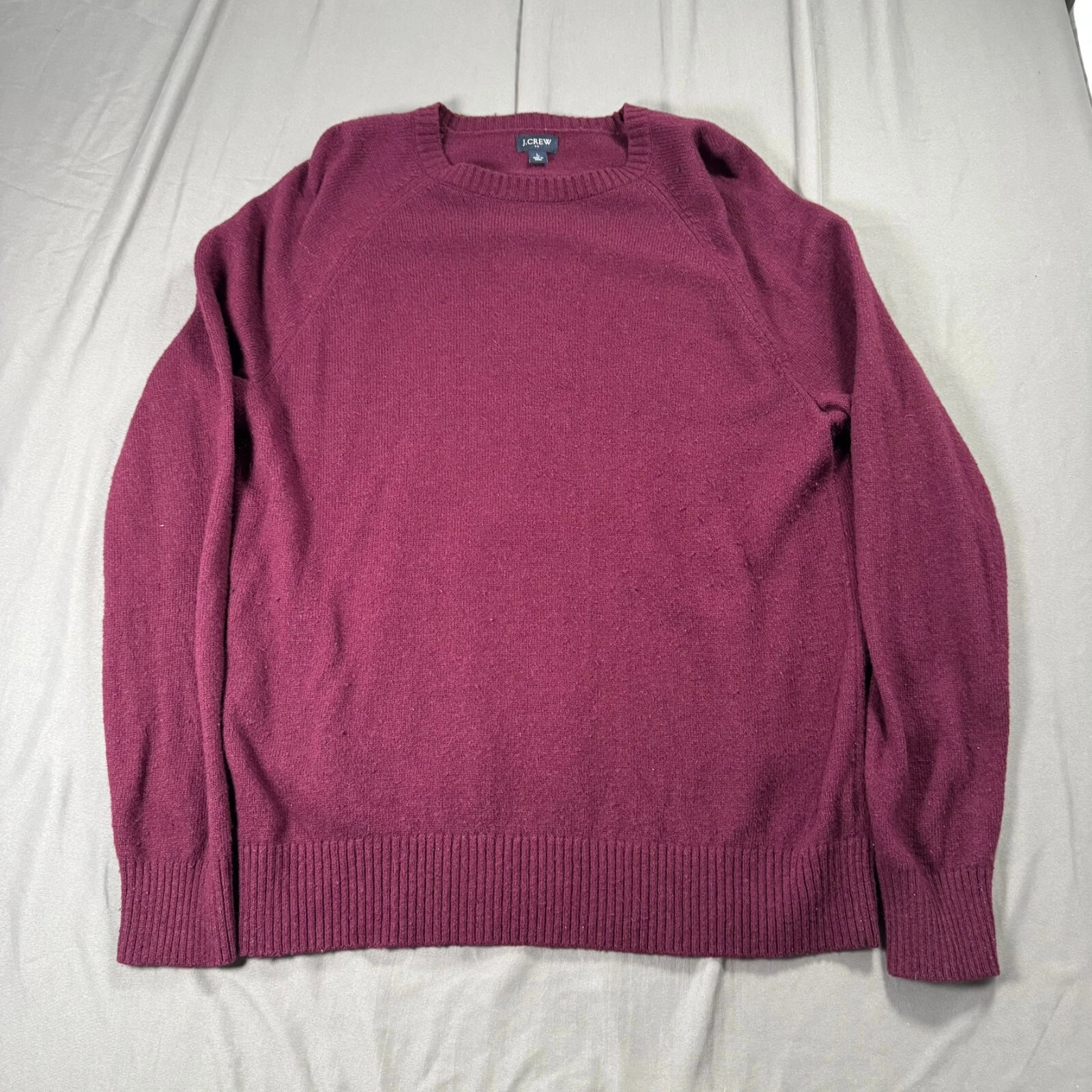 J.Crew Polyamide & Lamb's Wool Re-Imagined Long Sleeve Pullover Sweater Red L