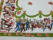 Linen Tablecloth & Napkins French Country Toile Traditional Folk P Kaufman VTG