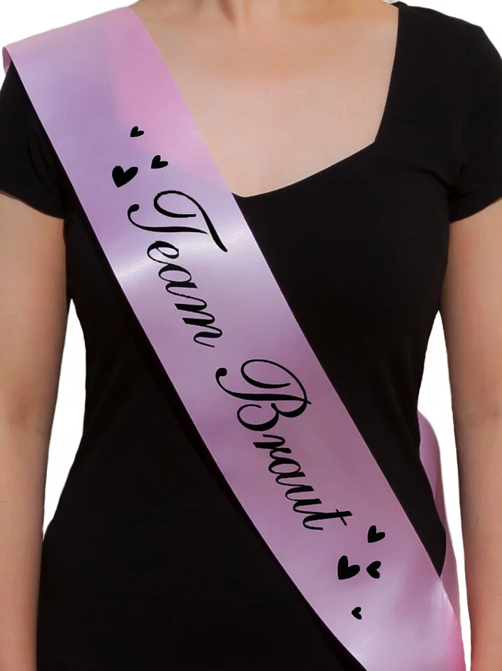 Team Braut Schärpe Party Hochzeit Light Rosa Bride