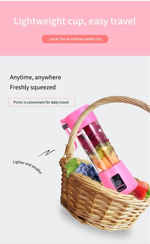 Portable Blender/Juicer Hand Held 12.8 oz. 6 Blade USB Rechargeable, In 3 Colors - Picture 19 of 20