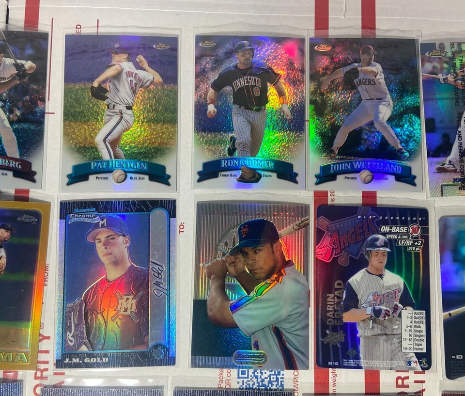 Lote de 25 refractores de béisbol años 90 00 1998 y 1999 Topps Finest, Bowman's Best Foto 3 de 4
