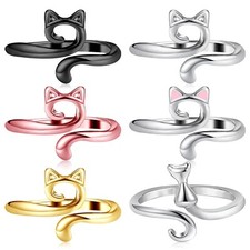 6 Pcs Crochet Rings for Finger Adjustable Crochet Knitting Loop Accessories M...