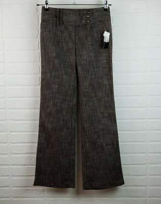 BCX Pants Brown Speck Large Belt Loops Bootcut Flared Women's Size 3 NWT 