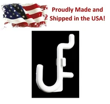Plastic White J Hook Peg Board Hook Kit Tool Storage Craft Hooks Pick A Pack  
