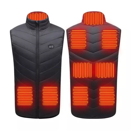 Heated Vest 9 Heating Zones Men Women Heated Jacket Electric Heating Vest (3XL) - Picture 3 of 17