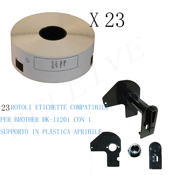 23 Etichette Compatibile per Brother DK-11201 29X90mm QL-500A QL-550 QL560 QL570