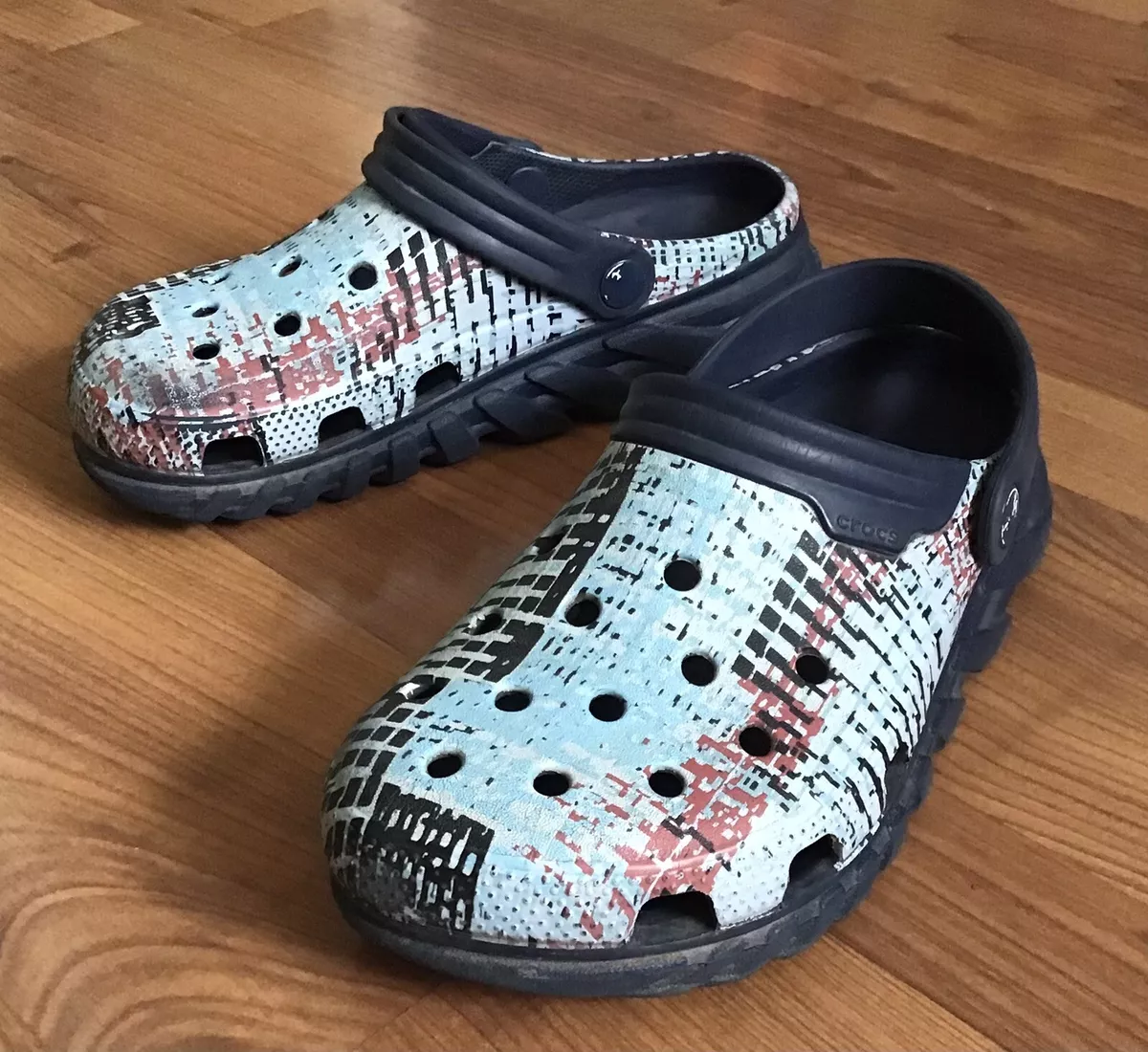 Crocs Unisex Duet Max Mesh Print Clog Mule Navy 8 Women 6 Men M