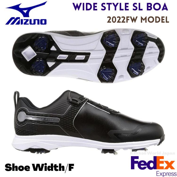 MIZUNO Golf Shoes WIDE STYLE SL BOA 51GQ224009 Black IG5 Spike