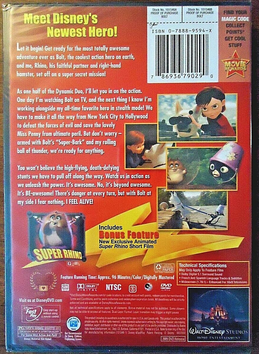 Bolt (DVD, 2009, Limited Edition, Embossed Collectable Tin + Bolt (DVD, 2009, Limited Edition, Embossed Collectable Tin +